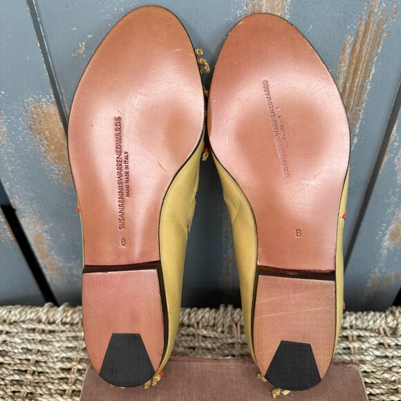 Susan Bennis Warren Edwards Vintage Handmade Leather Beaded Loafers Sz 8 NWOB - Picture 10 of 16